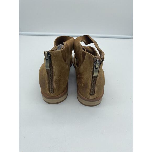 New Antelope Lalana Suede Back Zip Flat Booties Straps Brown Size EU 37 US 6-6.5 - Picture 5 of 8